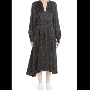Vince Constellation Print Poet Midi Dress